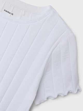 T-shirt blanc rayures verticales (6x-18 Ans)