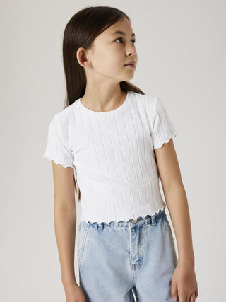 T-shirt blanc rayures verticales (6x-18 Ans)