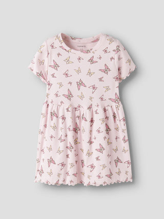 Robe rose motif papillons (2-6 Ans)