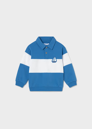 Polo rayé bleu et blanc