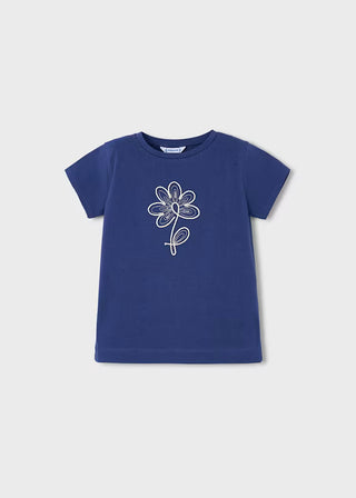 T-shirt basique fleur fille (3 À 7 ans)