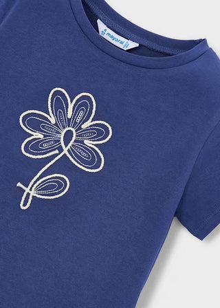 T-shirt basique fleur fille (3 À 7 ans)