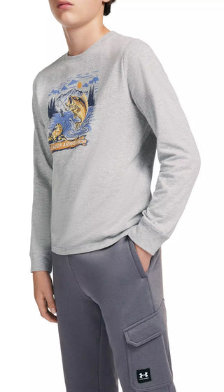 T-shirt à manches longues gris pêche (S-XL)