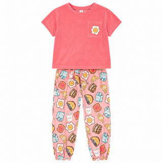 Pyjamas deux-pièces rose (7-14 Ans)