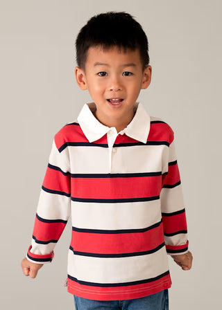 Polo rayé garçons rouge (3-10 Ans)