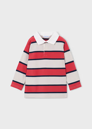 Polo rayé garçons rouge