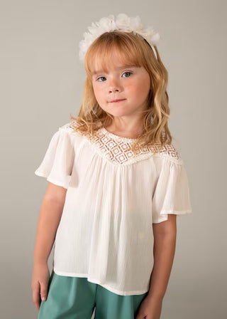 Blouse manche courte blanche