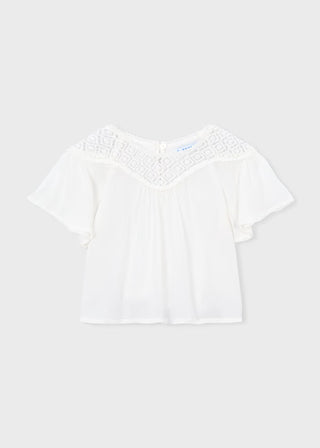 Blouse manche courte blanche (3-10 Ans)