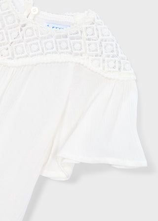 Blouse manche courte blanche (3-10 Ans)