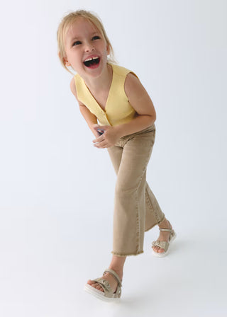 Pantalon en sergé wide leg fille (3-10 Ans)