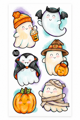 Tatouage les fantômes d'Halloween