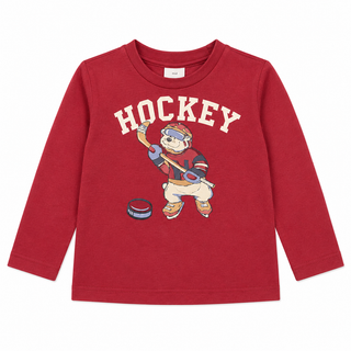 T-shirt à manches longues rouge (3-24 Mois)