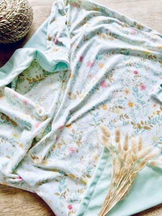 Couverture de minky  Fleurs de Toscane