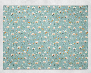 Couverture de minky Floral bleuté