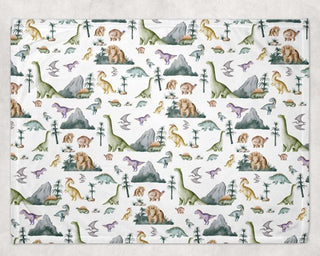 Couverture de minky Dinosaure Aquarelle