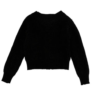 Cardigan noir avec fleurs (2-10 Ans)