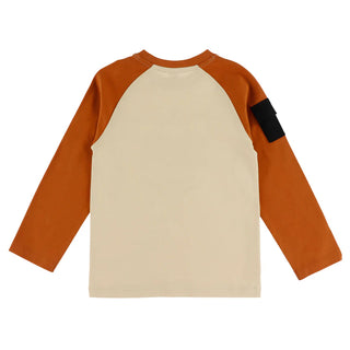T-shirt à manche longue orange et beige (2-8 Ans)