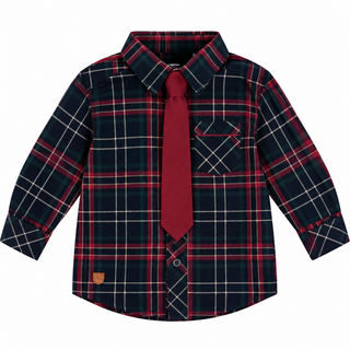 Chemise à carreaux, cravate incluse (2- 12 ans)