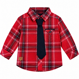 Chemise à carreaux, cravate incluse (3- 24 mois)