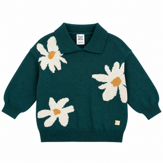 Tricot motif à fleurs (2- 12 ans)