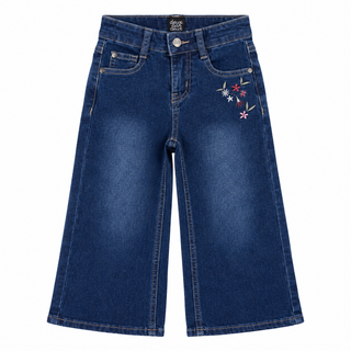 Jeans avec broderies florales(2- 12 ans)