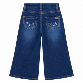 Jeans avec broderies florales(2- 12 ans)