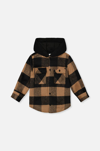 Chemise en flanelle avec capuchon (2-12 Ans)