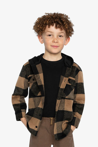 Chemise en flanelle avec capuchon (2-12 Ans)