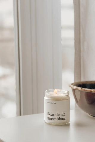 Chandelle Fleur de riz musc blanc