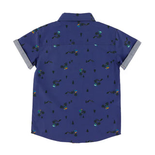 Chemise bleu avec motif vélo (2-10 Ans)