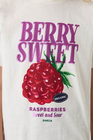 T-shirt blanc "Berry Sweet" de Garcia (8-16 Ans)