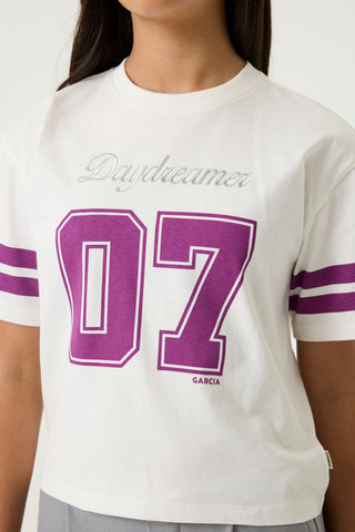 T-shirt blanc cassé "07" (8-16 Ans)