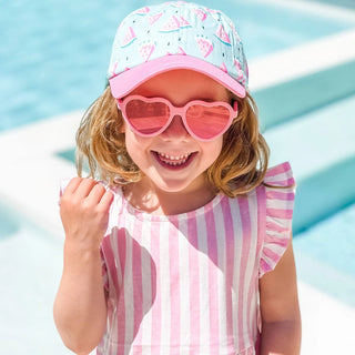 Lunettes de soleil polarisées avec sangle Rose en forme de cœur