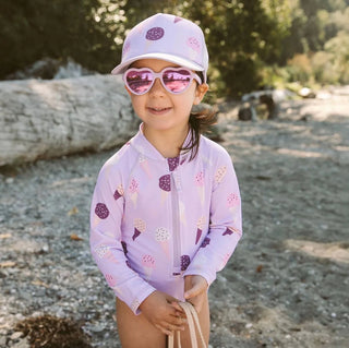 Lunettes de soleil polarisées avec sangle en forme de cœur Mauve