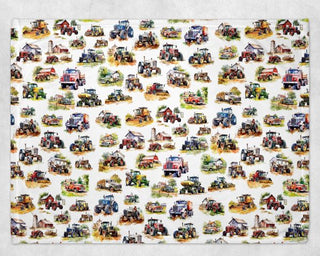 Couverture de minky  Tracteur